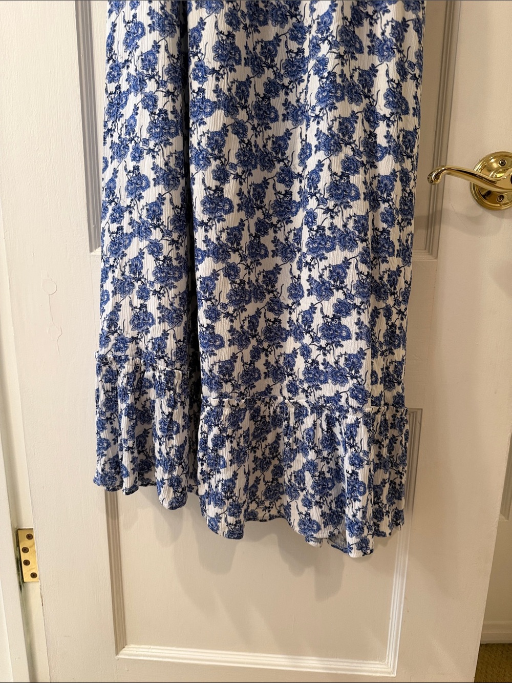Cynthia Rowley Blue and White Floral Maxi Dress - Picture 3 of 6